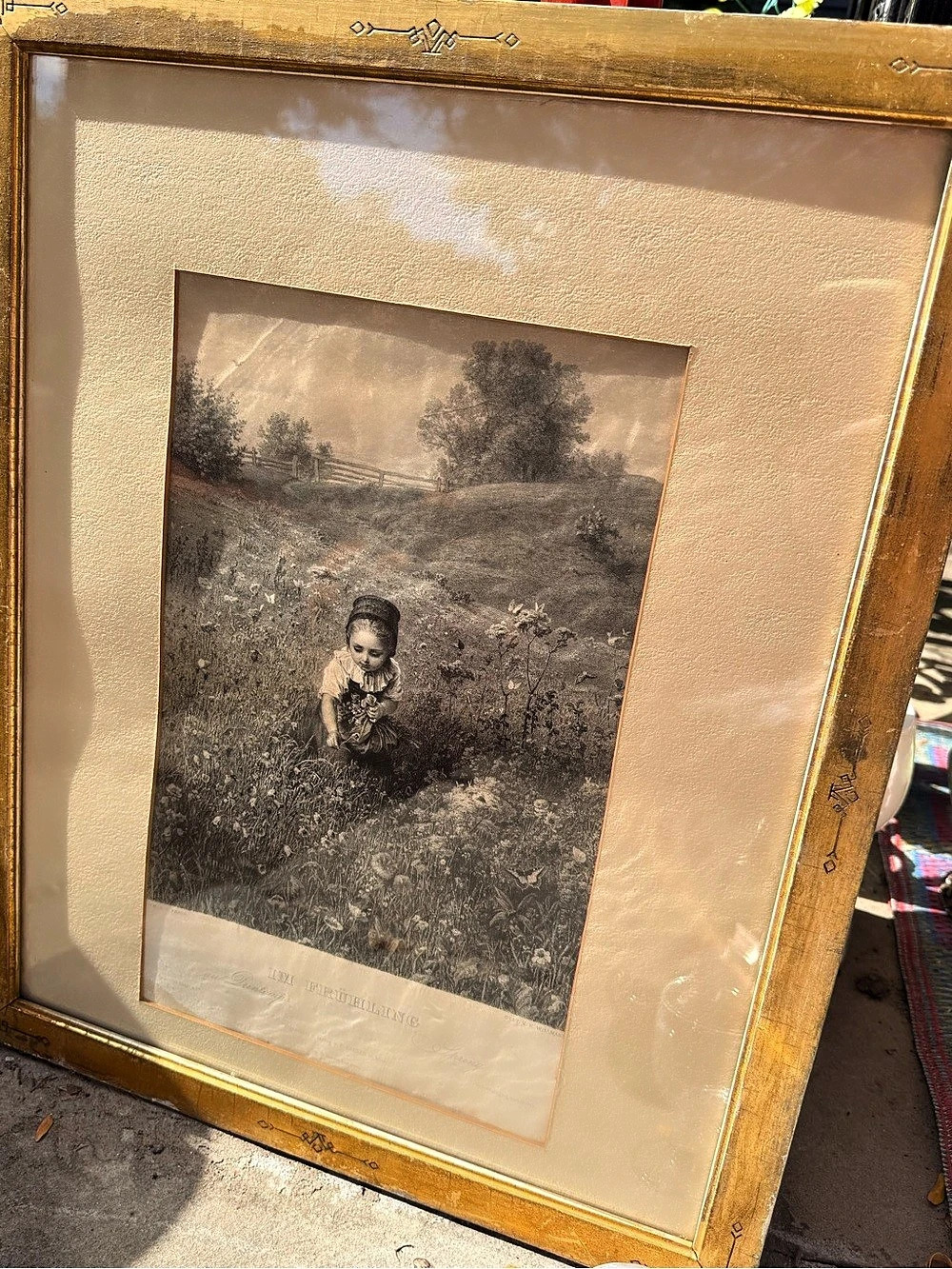 Framed Art Print in Brown & Gold
